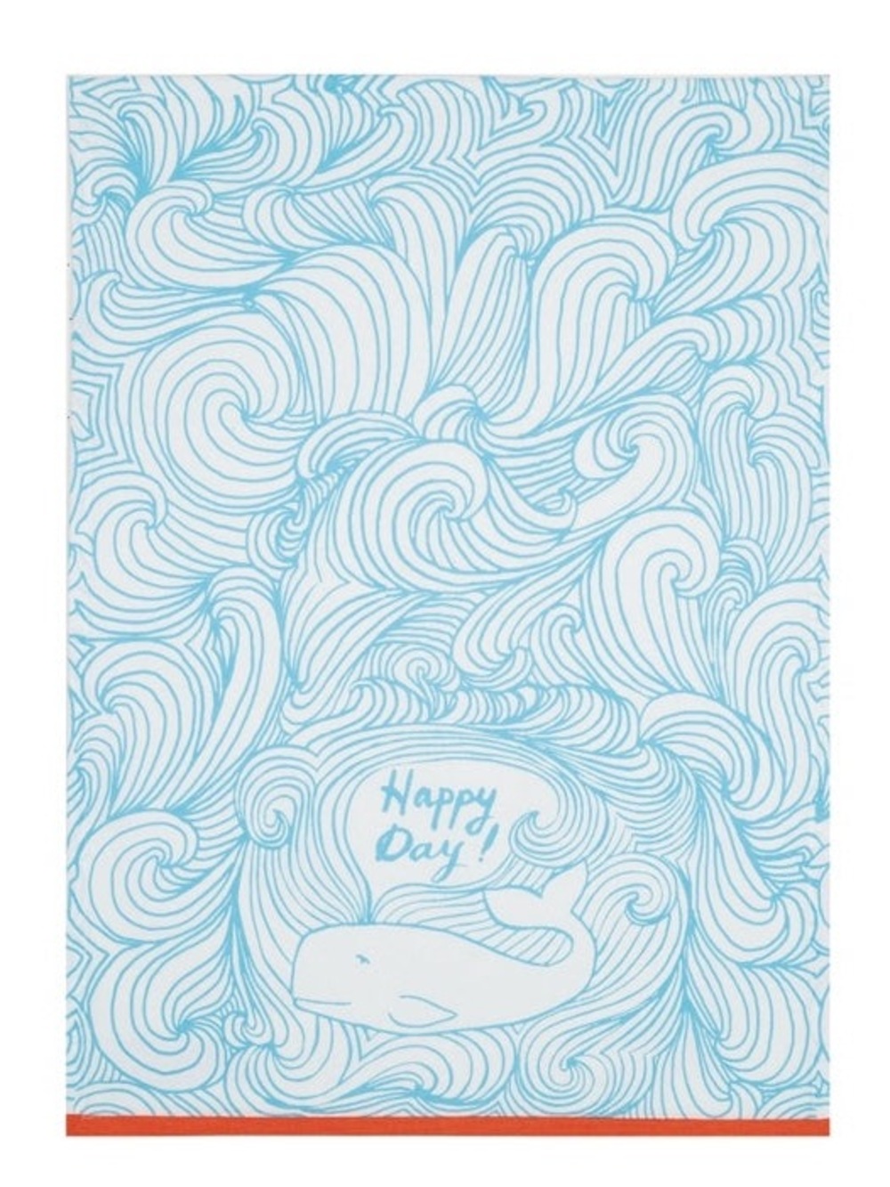 Oceandreamer Happy Day Whales Waves Kitchen towel Peeking Handicraft 100% cotton